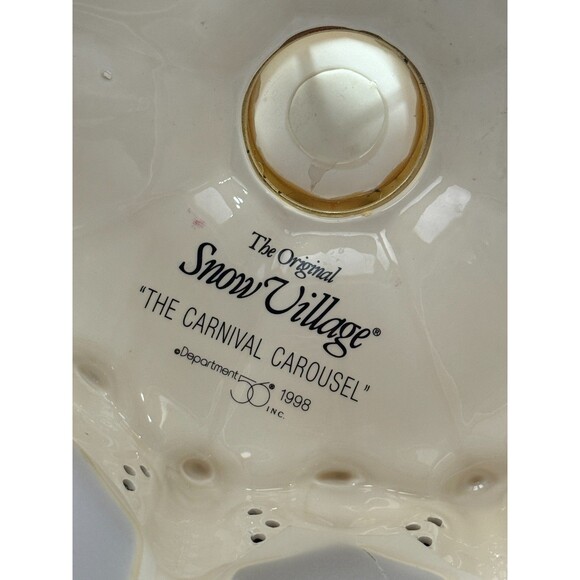 Department 56 THE CARNIVAL CAROUSEL Musical Porcelain Original BOX Snow Village - Picture 14 of 17